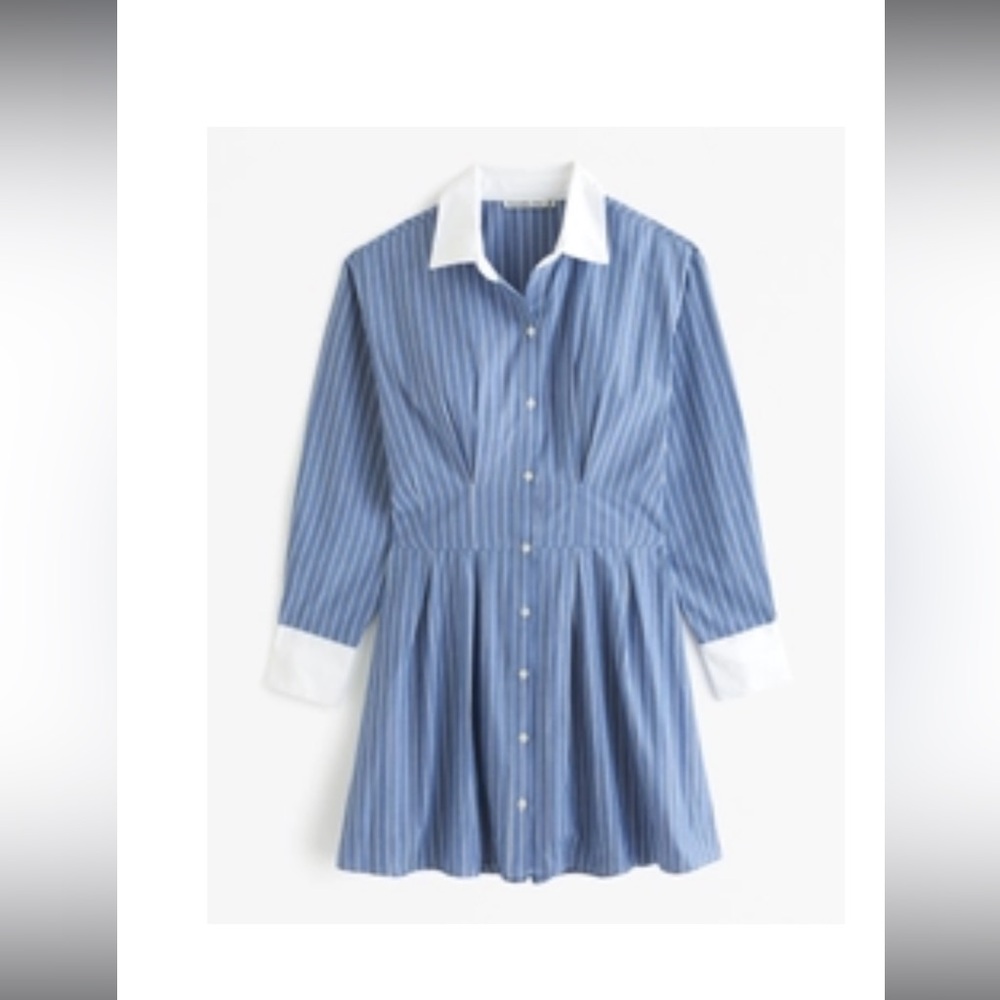NWT Abercrombie & Fitch long sleeve poplin shirt dress